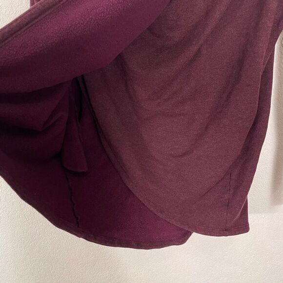 Athleta Purple Hooded Overlap Front Fleece Lined Pullover Sweatshirt - Picture 5 of 8